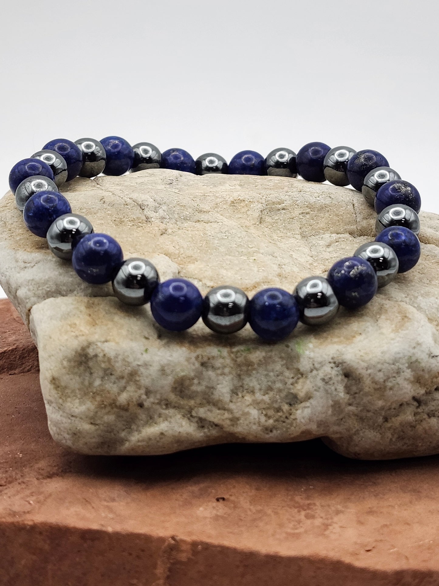 Lapis Lazuli + Hematite 8mm