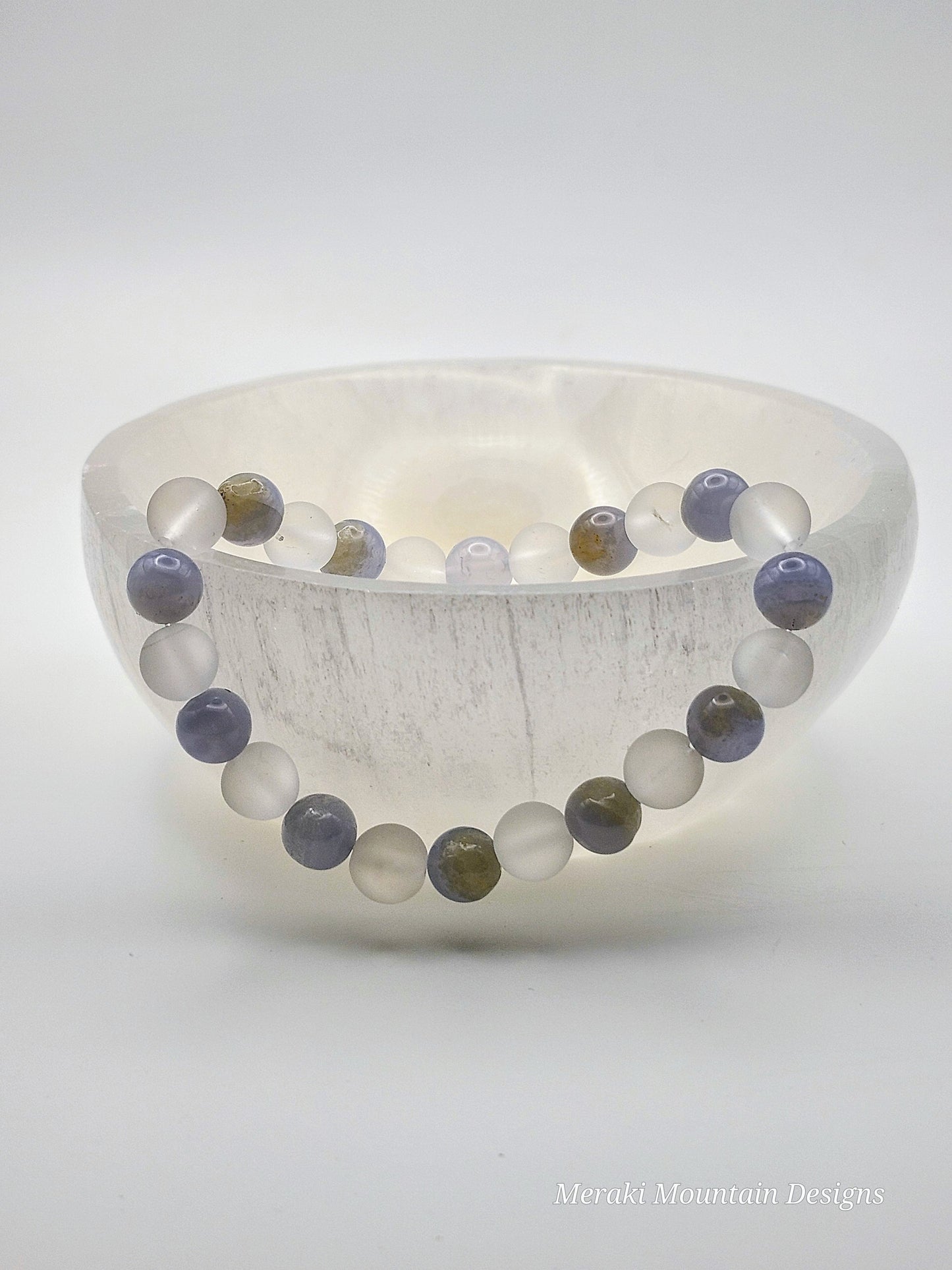 Blue Lace Agate + Rock Quartz 8mm