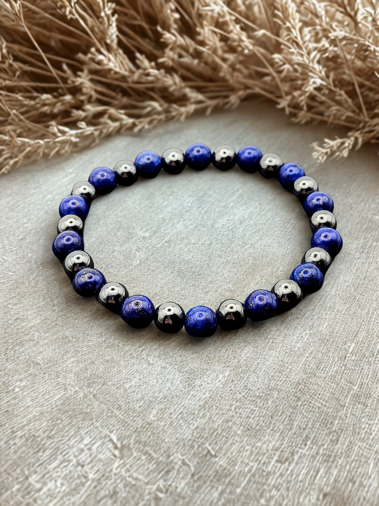 Lapis Lazuli + Hematite 8mm
