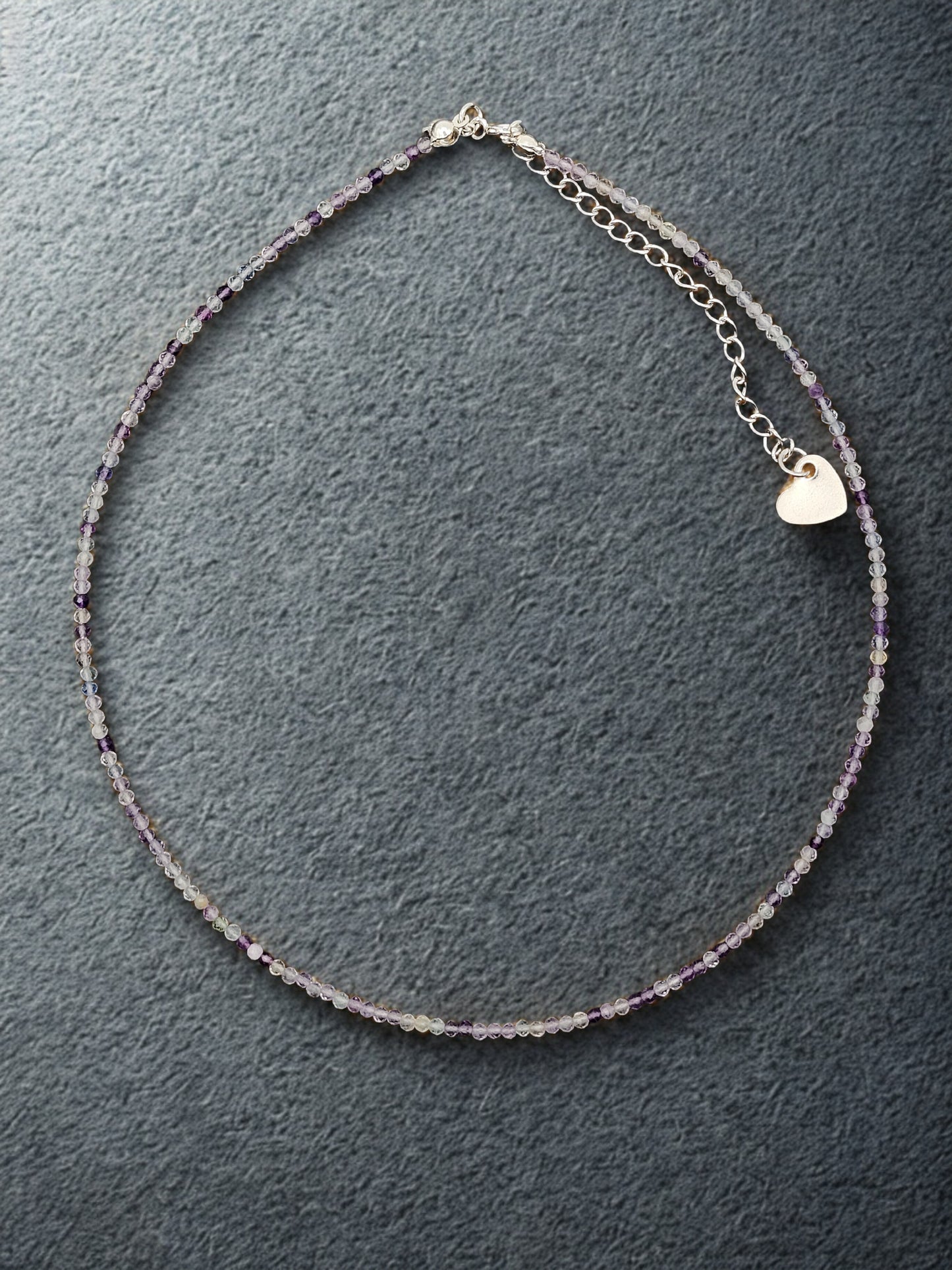 Rainbow Fluorite 2mm Multifaceted Micro Minimalist Necklace