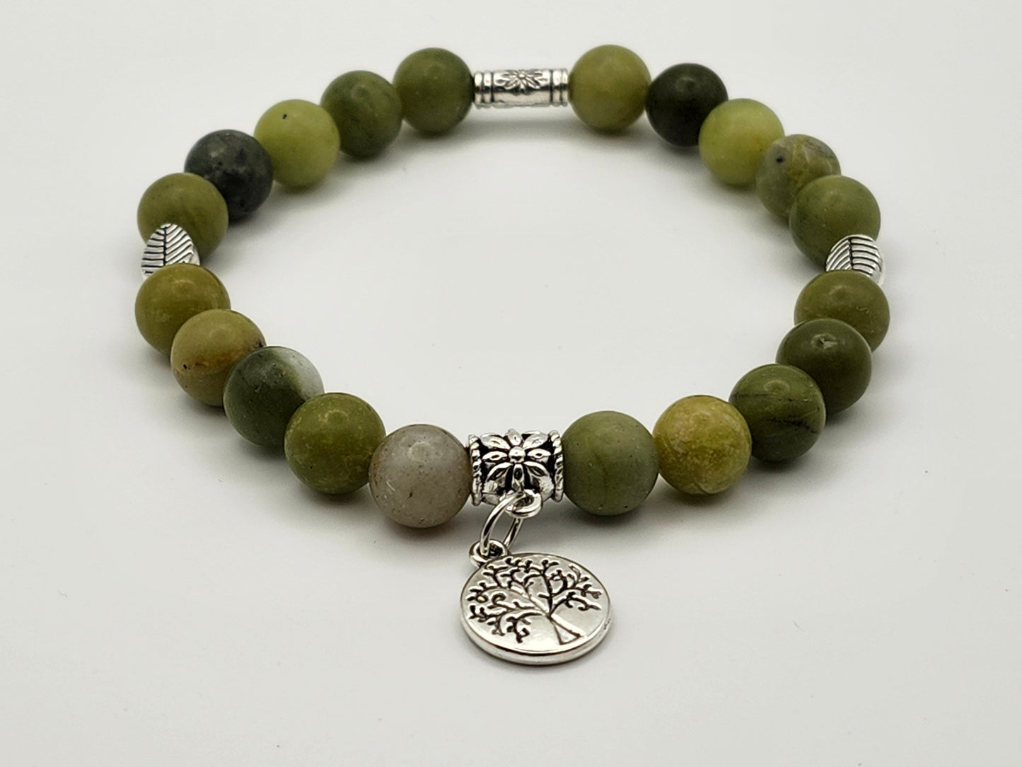 Olive Green Jade + Charm