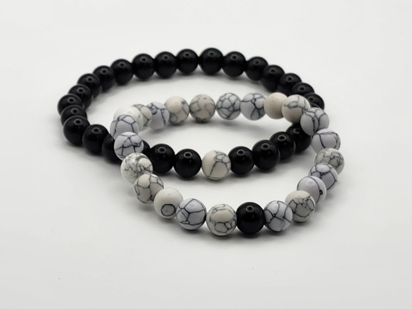 Black Obsidian + White Howlite