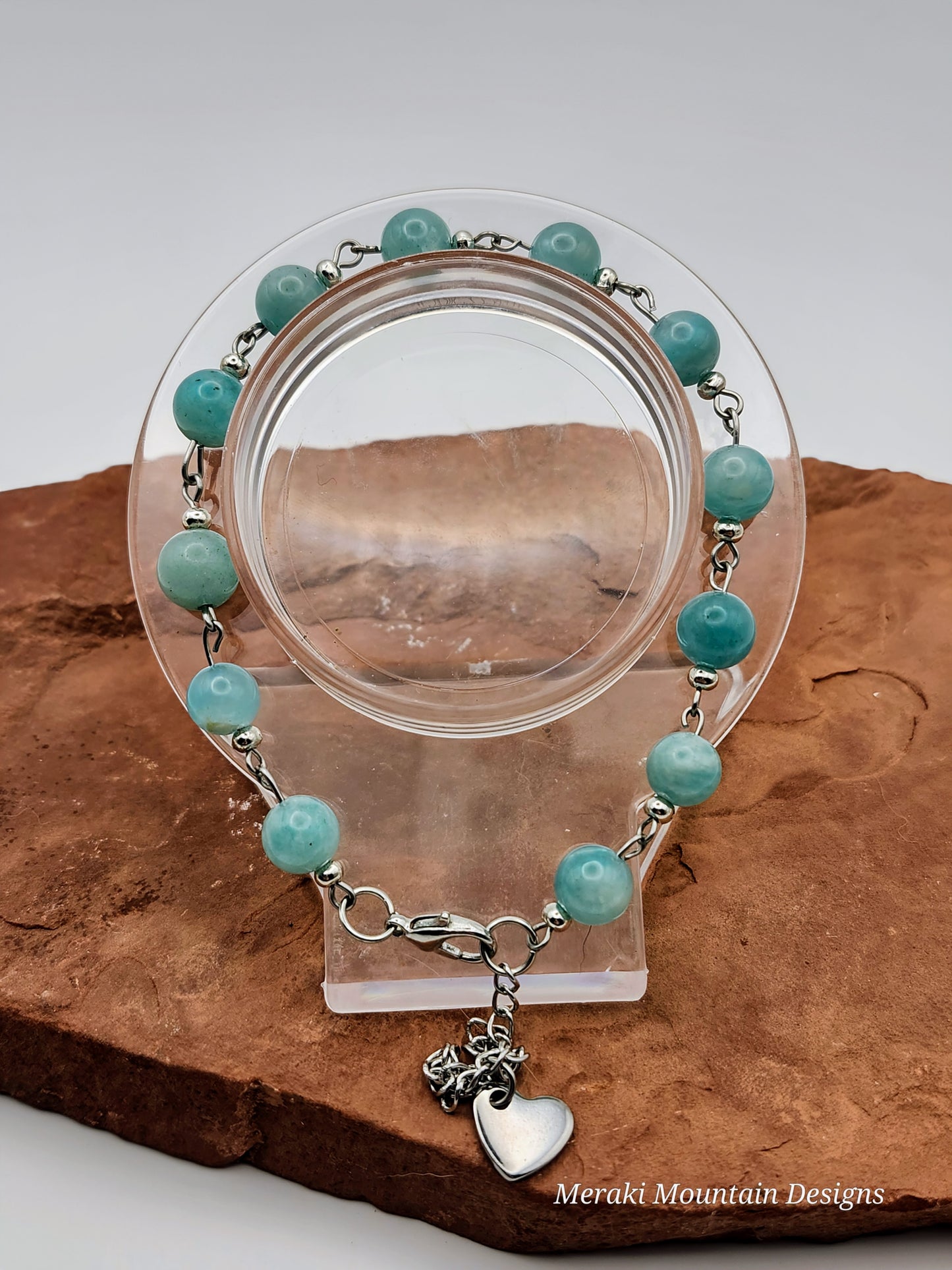 Peruvian Amazonite Eye Pin Bracelet